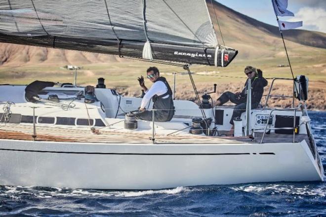 James Heald's Swan 45, Nemesis leaves Marina Lanzarote and head to the start - RORC Transatlantic Race © RORC / James Mitchell